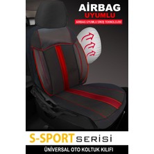 Mıtsubıshı Mıtsubıshı Lancer 2003-2008UYUMLU Oto Koltuk Kılıfıs-Sport Serisi- Kırmızı