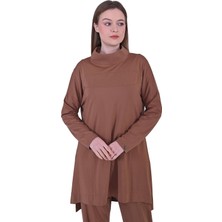 Kulaklı Pantolon Takım Kahve