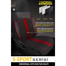Hyundaı Accent Era 2011-2018UYUMLU Oto Koltuk Kılıfıs-Sport Serisi- Kırmızı