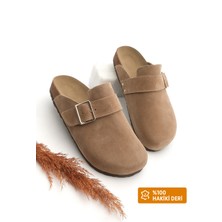 Marjin Kadın  Deri Eva Taban Önü Kapalı Tokalı Günlük Terlik Sumpa