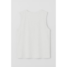 Erkek Bisiklet Yaka Baskılı Açık Mavi Kolsuz T-Shirt