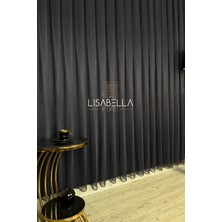 Lisabella Home Saf Elegans Koyu Antrasit Renk (1x2.5 Pile Dikişli)  Orjinal Ağır Gramajlı Tül Perde