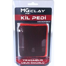 Mg Ps Mikrofiber El Kil Pedi 12X9 cm (Kırmızı) - Süngerli Clay Pad Sponge Block