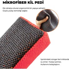 Mg Ps Mikrofiber El Kil Pedi 12X9 cm (Kırmızı) - Süngerli Clay Pad Sponge Block