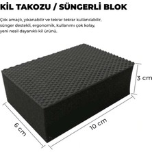 Mg Ps Süngerli  Kil Bloğu 10X6 cm (Siyah) - Clay Pad Sponge Block