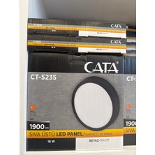 Cata CT-5235 18 Watt Sıva Üstü Siyah Kasa Yuvarlak LED Panel Armatür Beyaz Işık