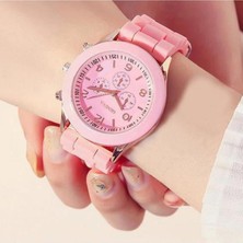 Kadın Klasik Kuvars Pembe Kol Saati