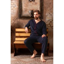 Erkek Uzun Kollu Süprem Kumaş Dokuma Pijama Takımı