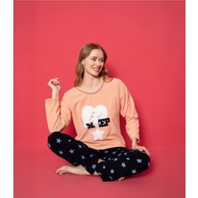 Kadın Homewear Peluş Polar Yeni Sezon Pijama Takımı
