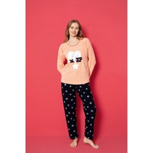 Kadın Homewear Peluş Polar Yeni Sezon Pijama Takımı