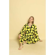 Kadın Önden Düğmeli Yeni Sezon Homewear Pijama Takımı Yeni Sezon
