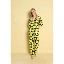 Kadın Önden Düğmeli Yeni Sezon Homewear Pijama Takımı Yeni Sezon