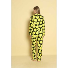 Kadın Önden Düğmeli Yeni Sezon Homewear Pijama Takımı Yeni Sezon