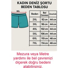 Siyah Büyük Beden Kadın Deniz Şortu Büyük Beden Şort (2xl-7xl)