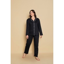 Kadın Önden Düğmeli Yeni Sezon Homewear Pijama Takımı Yeni Sezon