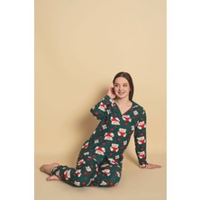 Kadın Önden Düğmeli Yeni Sezon Homewear Pijama Takımı Yeni Sezon