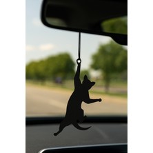 Ipe Tutunan Kedi Araba Süsü | Lazer Kesim Siyah Metal | Sevimli ve Eğlenceli Tasarım | Askılı Model