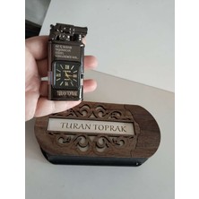 ***isim*** Baskılı Metal Rüzgar Geçirmez Saatli Gazlı Tasarım Kutulu ÇAKMAK2381