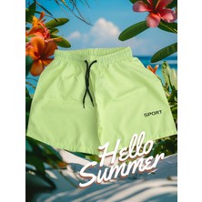 Eleven Markets Neon Yeşili Cocuk Deniz Havuz Şordu 2-3 Yaş