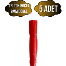 DS Yapı Tri Tox Roket Kırmızı 8mm Dübel Beton Tuğla Briket Dubeli(8mm)(Kırmızı)(Roket)
