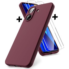 Xiaomi Redmi A5 Kılıf Kamera Korumalı Renkli Yumuşak Mat Silikon + 9h Ekran Koruyucu Cam Set 2in1