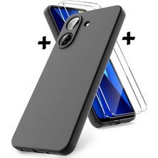 Xiaomi Redmi A5 Kılıf Kamera Korumalı Renkli Yumuşak Mat Silikon + 9h Ekran Koruyucu Cam Set 2in1