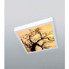 1x1 -TEKLI-60X60-TAVANA Yapışık LED PANEL-54W-SIVA Üstü Avize-Kolay Montaj-Ağaçlı- LED