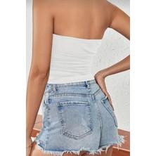 Asimetrik Bluz Straplez Bluz Basic Bluz Şık Bluz