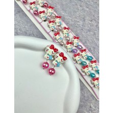 Hello Kittyli Klipsli Küpe Deliksiz Kulak Küpesi