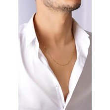 Fiyonk Kuyumculuk 14 Ayar Altın Çubuklu Zincir Erkek Kolye