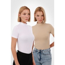 Kadın Kısa Kol Bluz 2'li Set