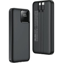 20.000 Mah Powerbank Pd 22.5W Hızlı Şarj Dahili Type-C ve Lightning Kablolu Quick Charge 3.0