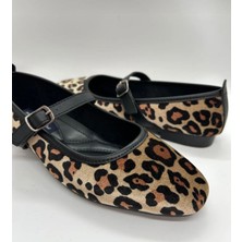 Leopar Desenli Tokalı Mary Jane Babet