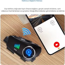 Q28 Wifi Kameralı Motosiklet Kask Kulaklık Interkom Bluetooth  Sd Kart Destekli Su Geçirmez Intercom