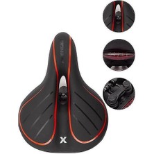 Heugers Işıklı Geniş Bisiklet Selesi – Yaylı, Deri, Siyah Mavi | Konforlu Sürüş | Rks ve Diğer Şehir Bisikletleriyle Uyumlu