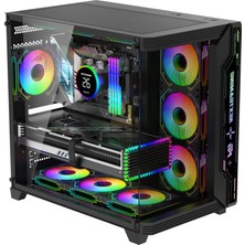 Sirius Black Argb Panel 7x Fan Kumanda ve Kontrolcü Atx Boş Bilgisayar Kasası Siyah