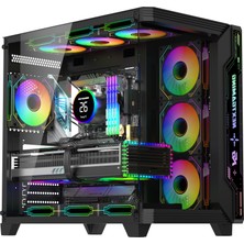 Sirius Black Argb Panel 7x Fan Kumanda ve Kontrolcü Atx Boş Bilgisayar Kasası Siyah
