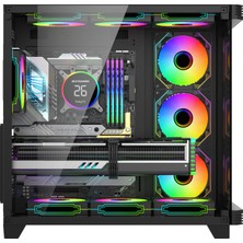 Sirius Black Argb Panel 7x Fan Kumanda ve Kontrolcü Atx Boş Bilgisayar Kasası Siyah