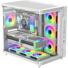 Sirius White Argb Panel 7x Fan Kumanda ve Kontrolcü Atx Boş Bilgisayar Kasası Beyaz