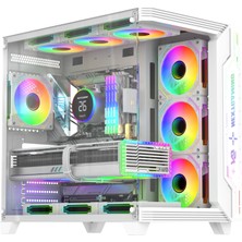 Sirius White Argb Panel 7x Fan Kumanda ve Kontrolcü Atx Boş Bilgisayar Kasası Beyaz