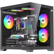 Orion Cube 5x Tuştan Değişen Rgb Fanlı M-Atx Boş Bilgisayar Kasası Siyah