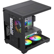 Orion Cube 5x Tuştan Değişen Rgb Fanlı M-Atx Boş Bilgisayar Kasası Siyah