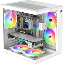 Orion Cube 5x Tuştan Değişen Rgb Fanlı M-Atx Boş Bilgisayar Kasası Beyaz