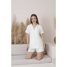 5 Düğme Kısa Şort Pijama Takımı