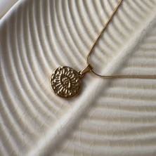 Gold Gözlü Plaka Kolye