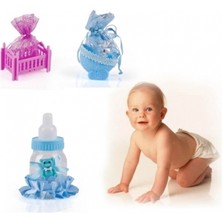 Bebek Mevlüt Şekeri 12 Adet Birden - Pembe Beşik