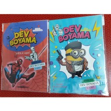 2 Adet Dev Boyama Kitabı (90CMX64CM)- (Örümcek A./minionlar Figürlü)
