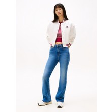 Tommy Jeans Yüksek Bel Düz Paça Standart Koyu Mavi Kadın Denim Pantolon DW0DW206541A5