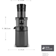 Karaca Fresh Press Slow Juicer Yavaş Sıkım Katı Meyve Sıkacağı Antrasit