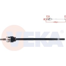 VEKA-JE-8008A - Komple Aks Sag On Abslı 54 Dıs Uzunluk 975,5MM Jeep Cherokee (Xj) 2.5 Td - 4.0i 84-01 / Grand Cherokee I (Zj) 4.0 - 5.2 91-99 / Wrangler I (Yj,sj) 2.5 - 4.0 86-96